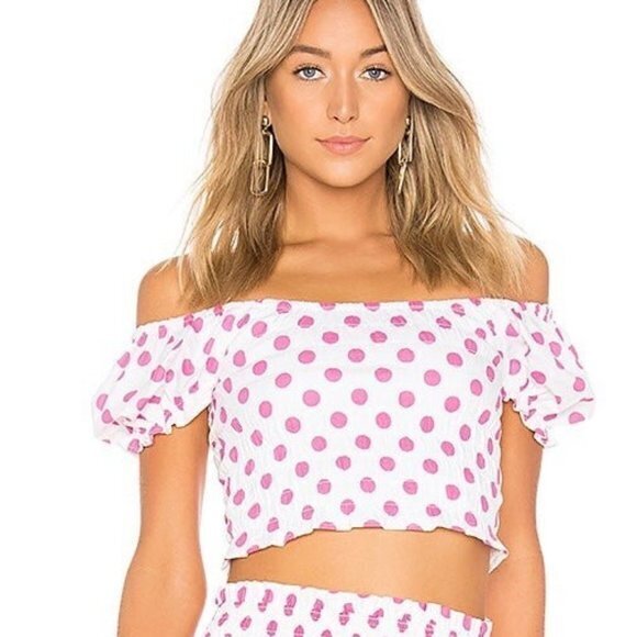 Lovers and Friends Maraschino Crop Top - Hot Pink - Picture 1 of 12
